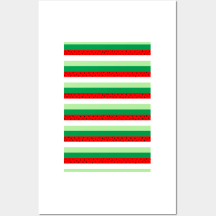 watermelon stripe Posters and Art